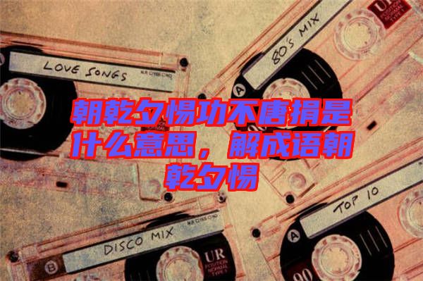 朝乾夕惕功不唐捐是什么意思，解成語(yǔ)朝乾夕惕