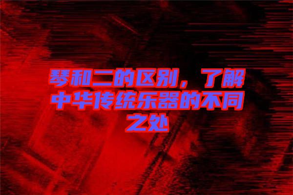 琴和二的區(qū)別，了解中華傳統(tǒng)樂(lè)器的不同之處