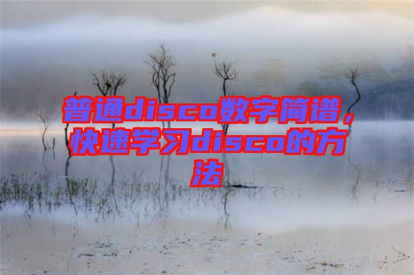 普通disco數(shù)字簡(jiǎn)譜，快速學(xué)習(xí)disco的方法