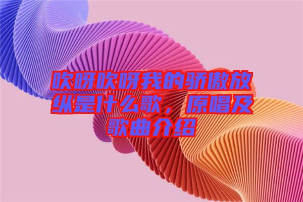 吹呀吹呀我的驕傲放縱是什么歌，原唱及歌曲介紹