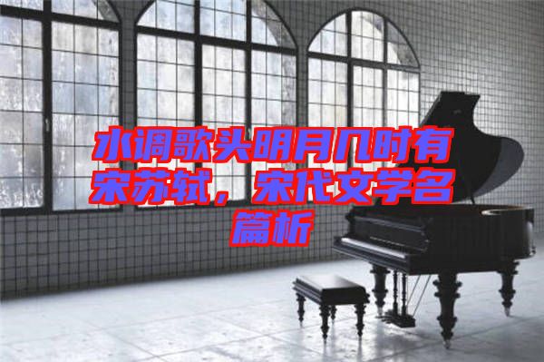 水調歌頭明月幾時有宋蘇軾，宋代文學名篇析