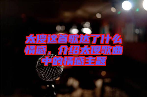 太傻這首歌達(dá)了什么情感，介紹太傻歌曲中的情感主題