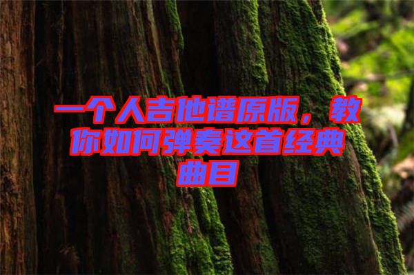 一個人吉他譜原版，教你如何彈奏這首經典曲目