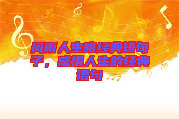 風(fēng)雨人生路經(jīng)典短句子，感悟人生的經(jīng)典語句