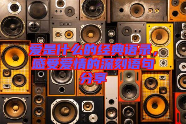 愛是什么的經(jīng)典語錄，感受愛情的深刻語句分享