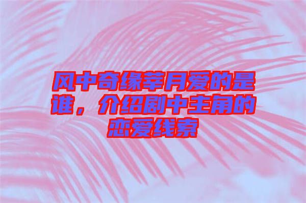 風(fēng)中奇緣莘月愛的是誰，介紹劇中主角的戀愛線索