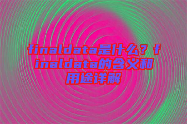 finaldata是什么？finaldata的含義和用途詳解