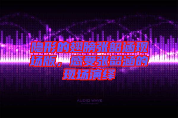 隱形的翅膀張韶涵現(xiàn)場(chǎng)版，感受張韶涵的現(xiàn)場(chǎng)演繹