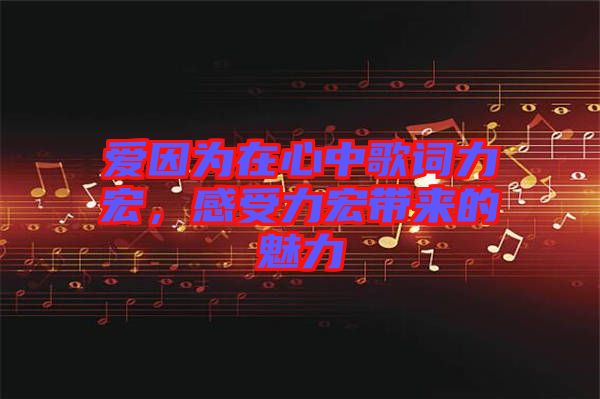 愛因?yàn)樵谛闹懈柙~力宏，感受力宏帶來的魅力
