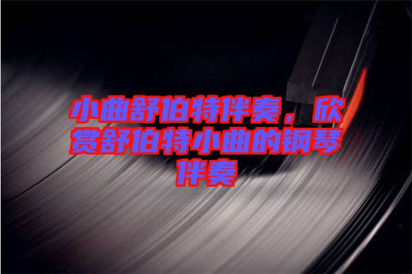 小曲舒伯特伴奏，欣賞舒伯特小曲的鋼琴伴奏