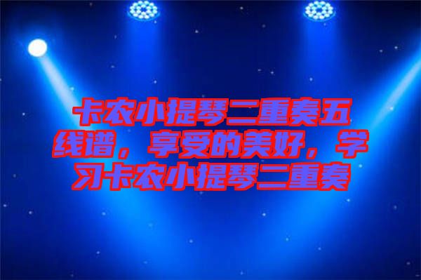 卡農小提琴二重奏五線譜，享受的美好，學習卡農小提琴二重奏