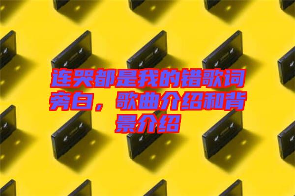 連哭都是我的錯歌詞旁白，歌曲介紹和背景介紹