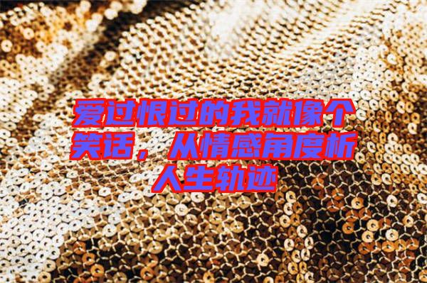 愛過恨過的我就像個(gè)笑話，從情感角度析人生軌跡