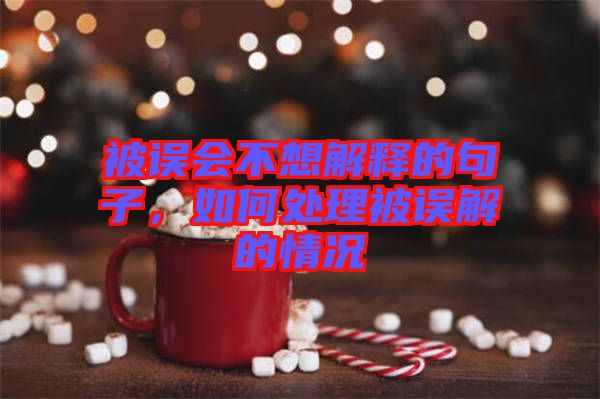 被誤會不想解釋的句子，如何處理被誤解的情況