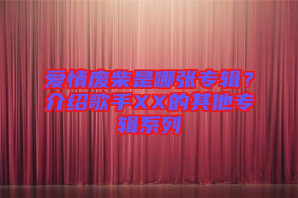 愛情廢柴是哪張專輯？介紹歌手XX的其他專輯系列