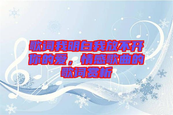 歌詞我明白我放不開你的愛，情感歌曲的歌詞賞析