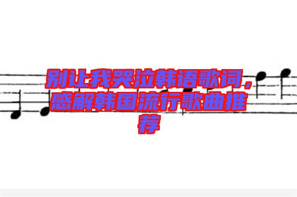 別讓我哭泣韓語(yǔ)歌詞，感解韓國(guó)流行歌曲推薦