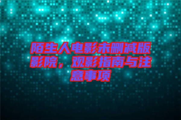 陌生人電影未刪減版影院，觀(guān)影指南與注意事項(xiàng)