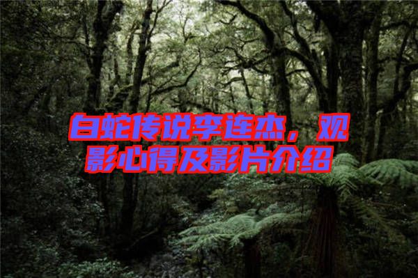 白蛇傳說李連杰，觀影心得及影片介紹