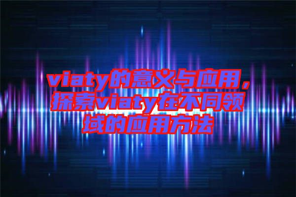 viaty的意義與應(yīng)用，探索viaty在不同領(lǐng)域的應(yīng)用方法
