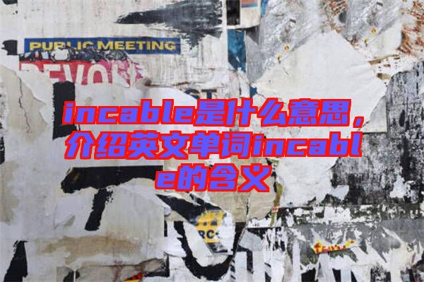 incable是什么意思，介紹英文單詞incable的含義