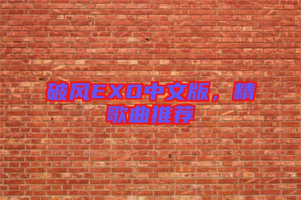 破風(fēng)EXO中文版，精歌曲推薦