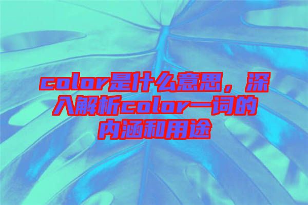 color是什么意思，深入解析color一詞的內(nèi)涵和用途