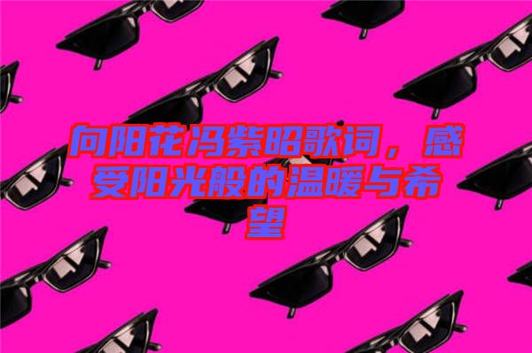向陽花馮紫昭歌詞，感受陽光般的溫暖與希望