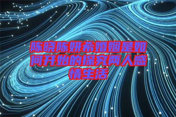 陳曉陳妍?；橐鍪侨绾伍_(kāi)始的探究?jī)扇烁星樯? width=