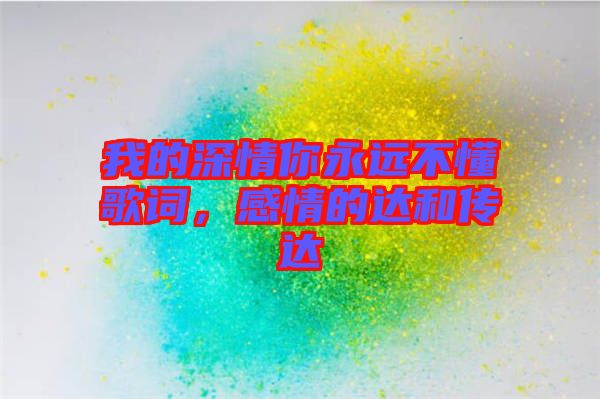 我的深情你永遠(yuǎn)不懂歌詞，感情的達(dá)和傳達(dá)