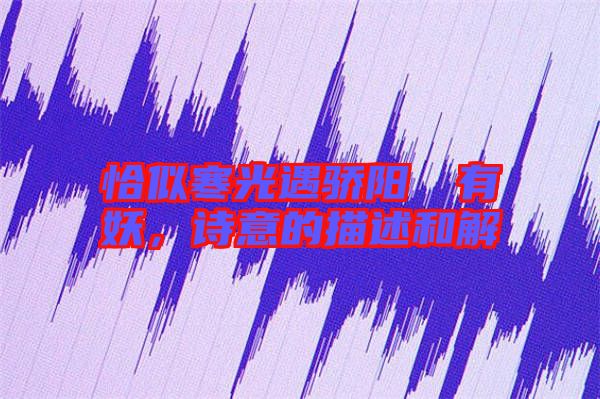 恰似寒光遇驕陽(yáng)囧囧有妖，詩(shī)意的描述和解