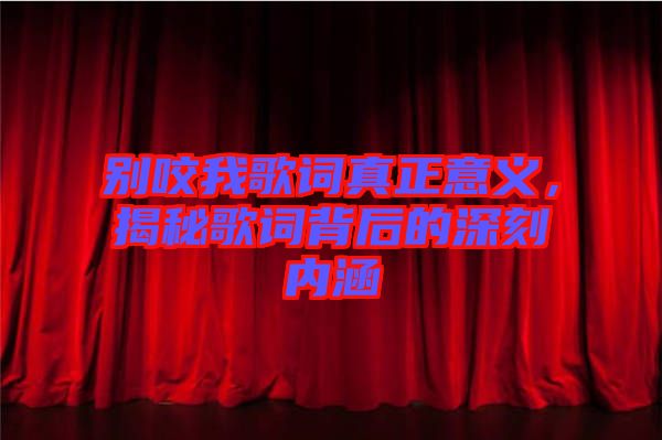 別咬我歌詞真正意義，揭秘歌詞背后的深刻內(nèi)涵