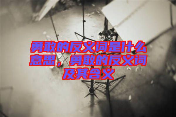 勇敢的反義詞是什么意思，勇敢的反義詞及其含義