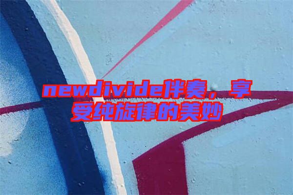 newdivide伴奏，享受純旋律的美妙