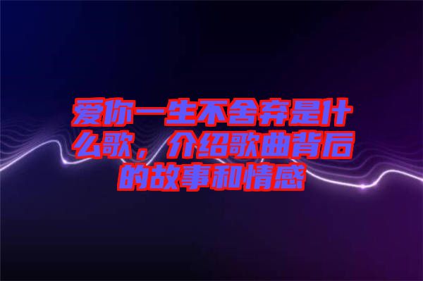 愛(ài)你一生不舍棄是什么歌，介紹歌曲背后的故事和情感