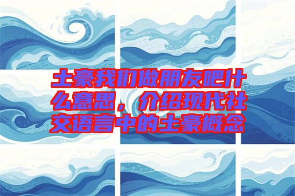 土豪我們做朋友吧什么意思，介紹現(xiàn)代社交語言中的土豪概念