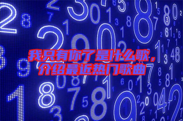 我只有你了是什么歌，介紹最近熱門(mén)歌曲
