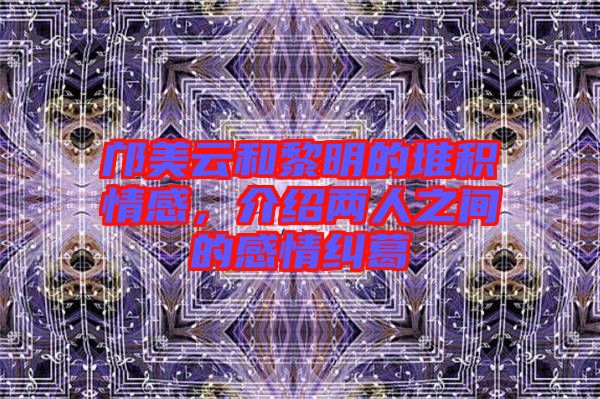 鄺美云和黎明的堆積情感，介紹兩人之間的感情糾葛
