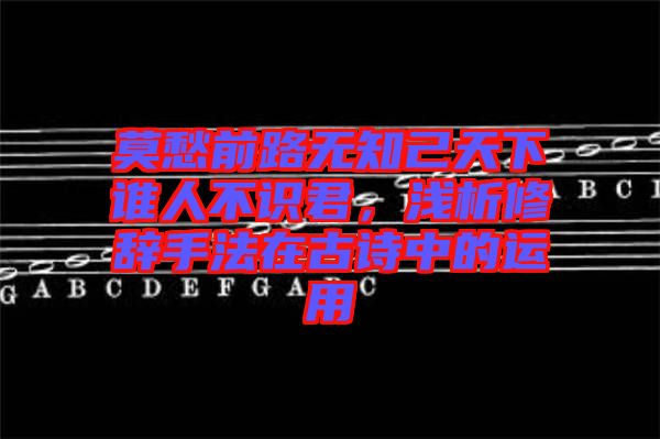 莫愁前路無知己天下誰人不識(shí)君，淺析修辭手法在古詩中的運(yùn)用