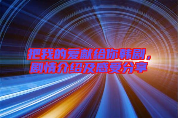 把我的愛獻(xiàn)給你韓劇，劇情介紹及感受分享