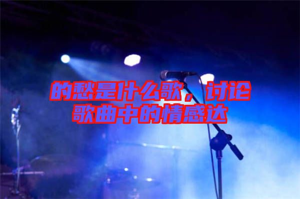 的愁是什么歌，討論歌曲中的情感達(dá)