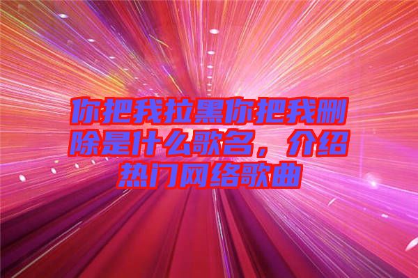 你把我拉黑你把我刪除是什么歌名，介紹熱門(mén)網(wǎng)絡(luò)歌曲