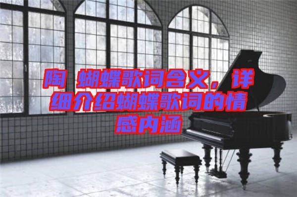 陶喆蝴蝶歌詞含義，詳細介紹蝴蝶歌詞的情感內(nèi)涵