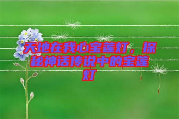 天地在我心寶蓮燈，探秘神話傳說中的寶蓮燈