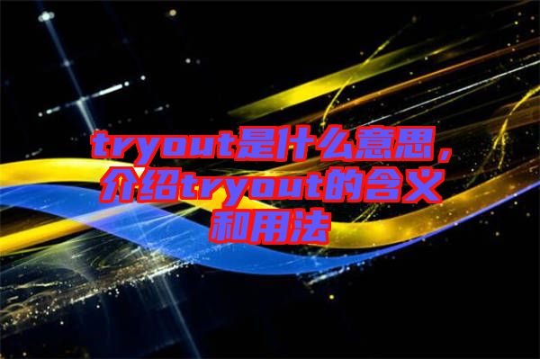 tryout是什么意思，介紹tryout的含義和用法