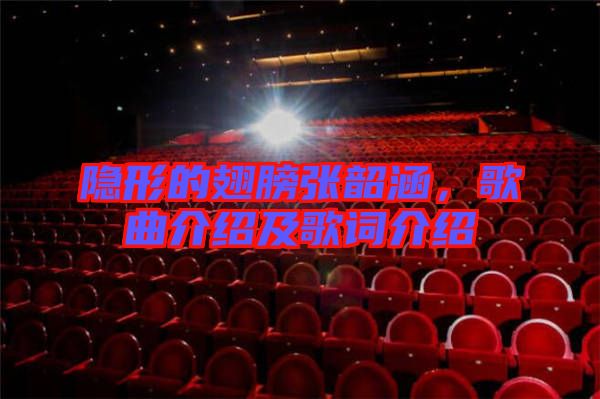 隱形的翅膀張韶涵，歌曲介紹及歌詞介紹