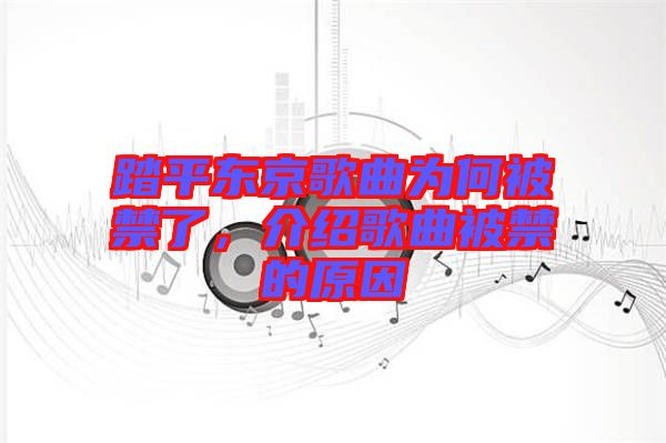 踏平東京歌曲為何被禁了，介紹歌曲被禁的原因