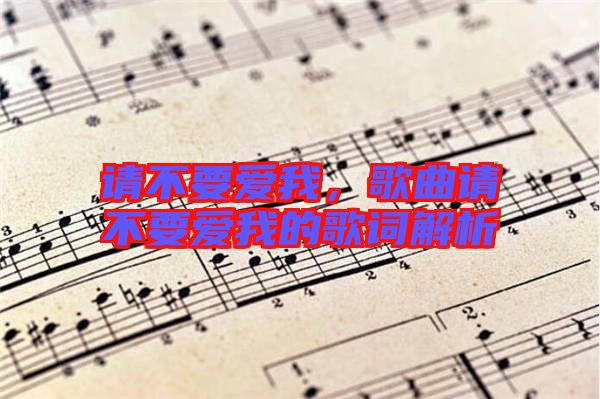 請(qǐng)不要愛(ài)我，歌曲請(qǐng)不要愛(ài)我的歌詞解析
