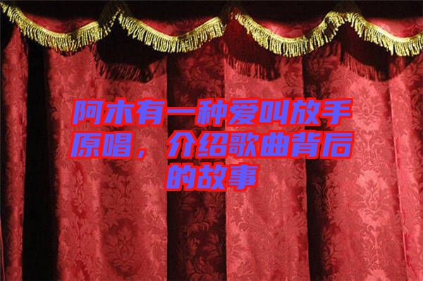 阿木有一種愛叫放手原唱，介紹歌曲背后的故事