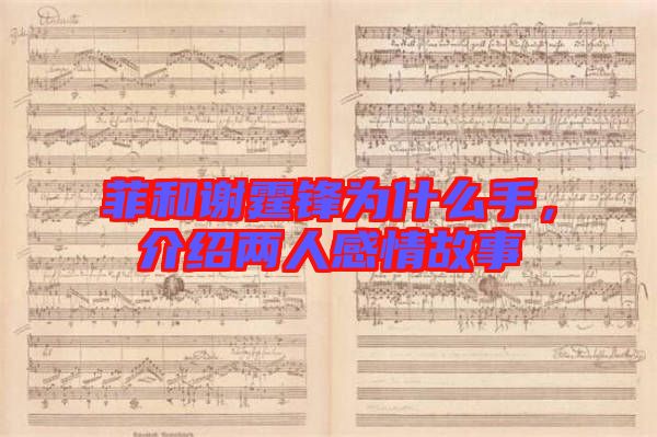 菲和謝霆鋒為什么手，介紹兩人感情故事